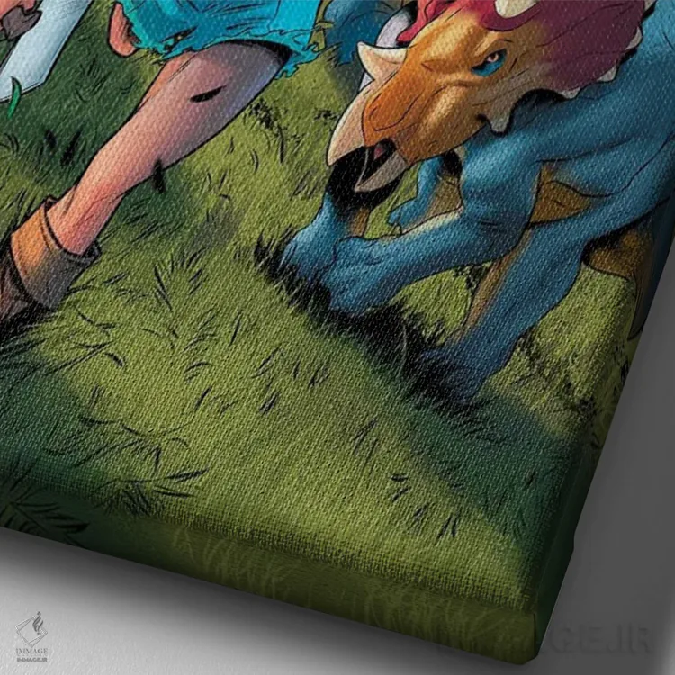 تابلو دکوراتیو پلوسیدار: در میان دریاهای وحشی شماره ۱ اثر میریانا پولیا و آرتور هسلی - نمای نزدیک بافت بوم