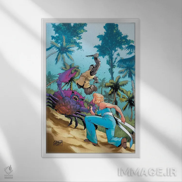 تابلو دکوراتیو پلوسیدار: در میان دریاهای وحشی شماره ۲ اثر میریانا پولیا و آرتور هسلی - نمای قابدار سفید