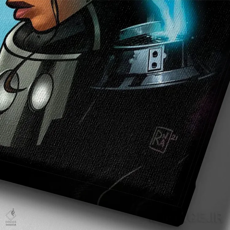 تابلو دکوراتیو ورای دورترین ستاره: جنگجویان زندار شم… اثر آلساندرو رانالدی و استودیو بی ززز - نمای نزدیک بافت بوم