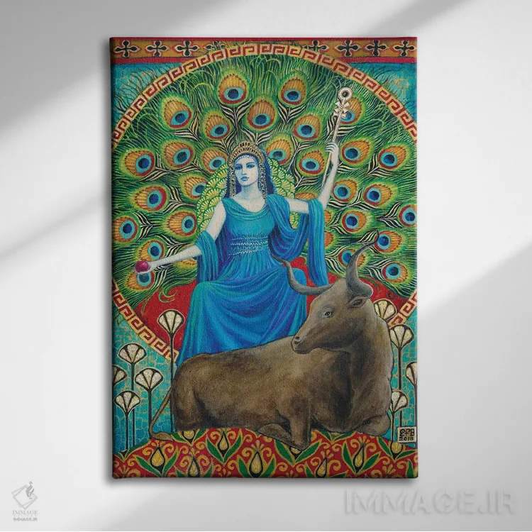 تابلو دکوراتیو هرا: الهه ازدواج اثر امیلی بالیوت - نمای روبهرو روی دیوار