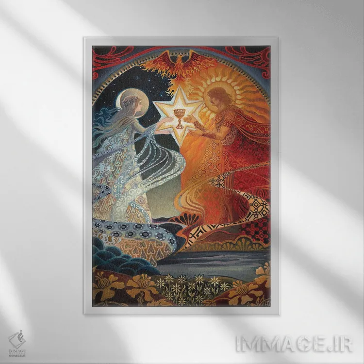 تابلو دکوراتیو ازدواج کیمیاگری اثر امیلی بالیوت - نمای قابدار سفید