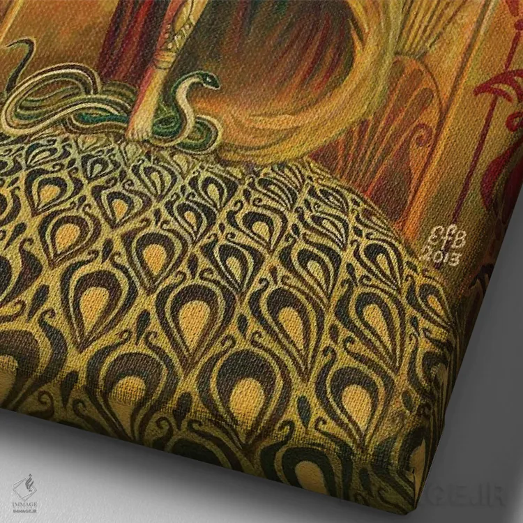 تابلو دکوراتیو عدالت اثر امیلی بالیوت - نمای نزدیک بافت بوم