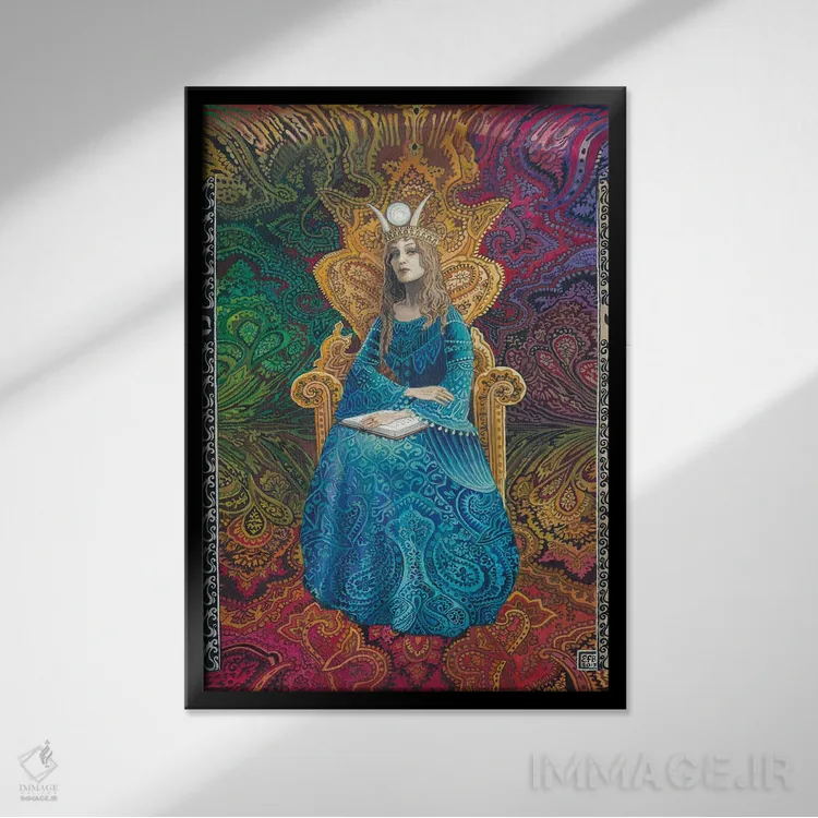 تابلو دکوراتیو کاهنه اعظم اثر امیلی بالیوت - نمای قابدار مشکی