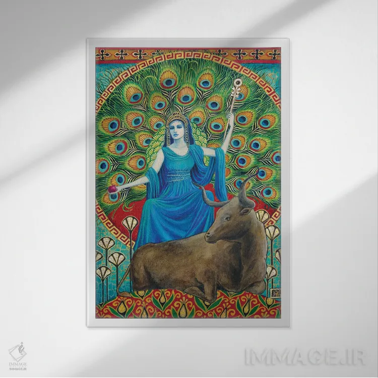 تابلو دکوراتیو هرا: الهه ازدواج اثر امیلی بالیوت - نمای قابدار سفید