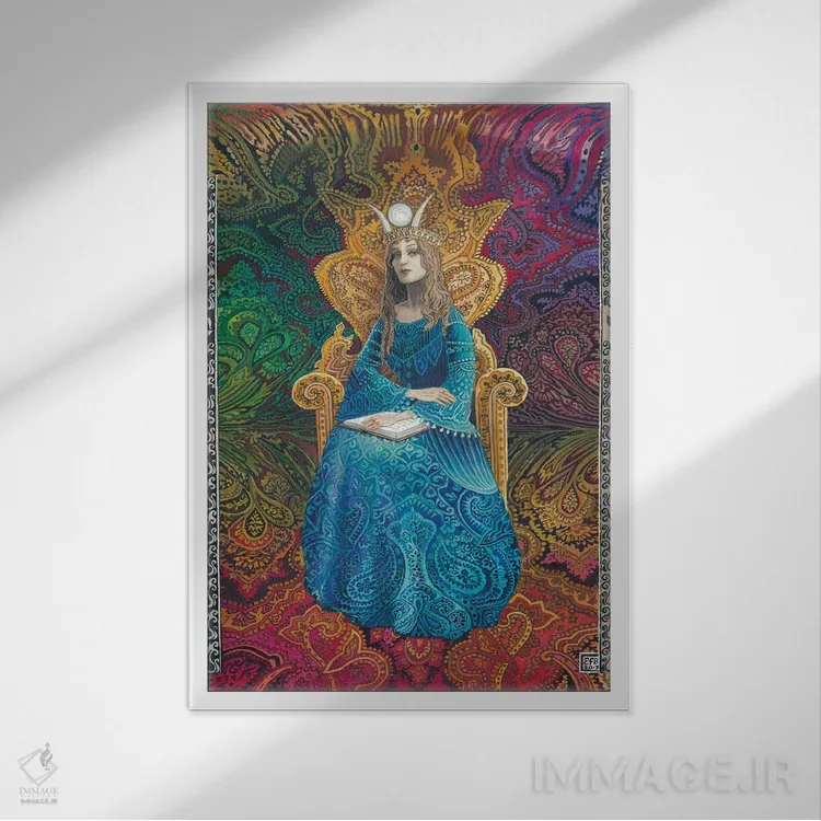 تابلو دکوراتیو کاهنه اعظم اثر امیلی بالیوت - نمای قابدار سفید