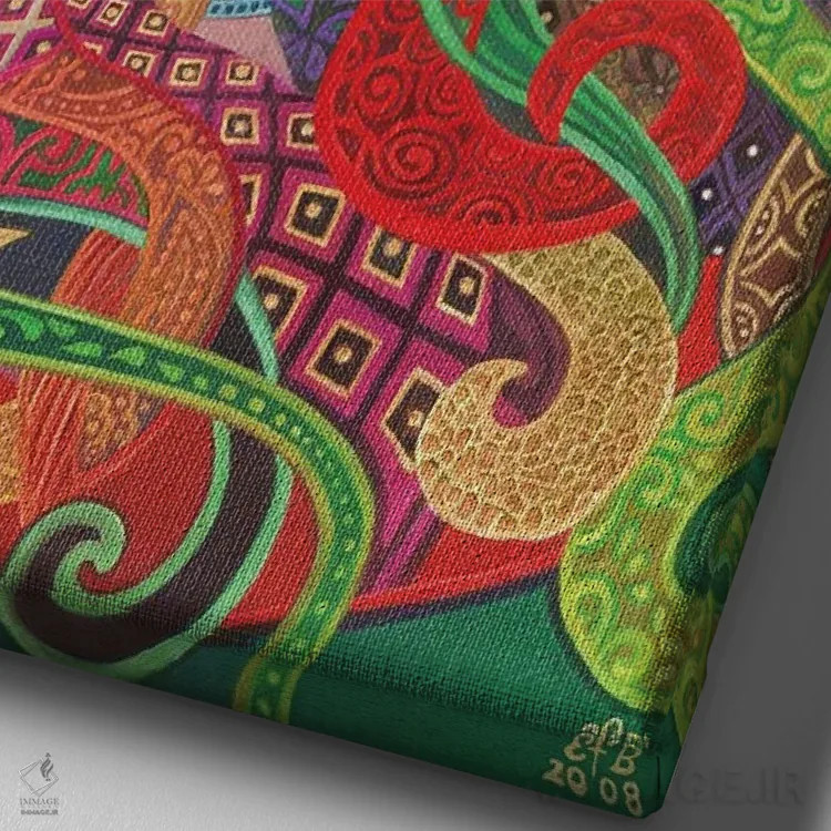 تابلو دکوراتیو الهه میزو اثر امیلی بالیوت - نمای نزدیک بافت بوم