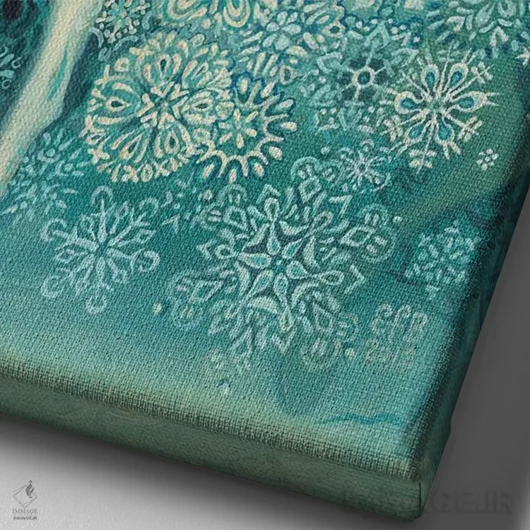 تابلو دکوراتیو ملکه برفی اثر امیلی بالیوت - نمای نزدیک بافت بوم