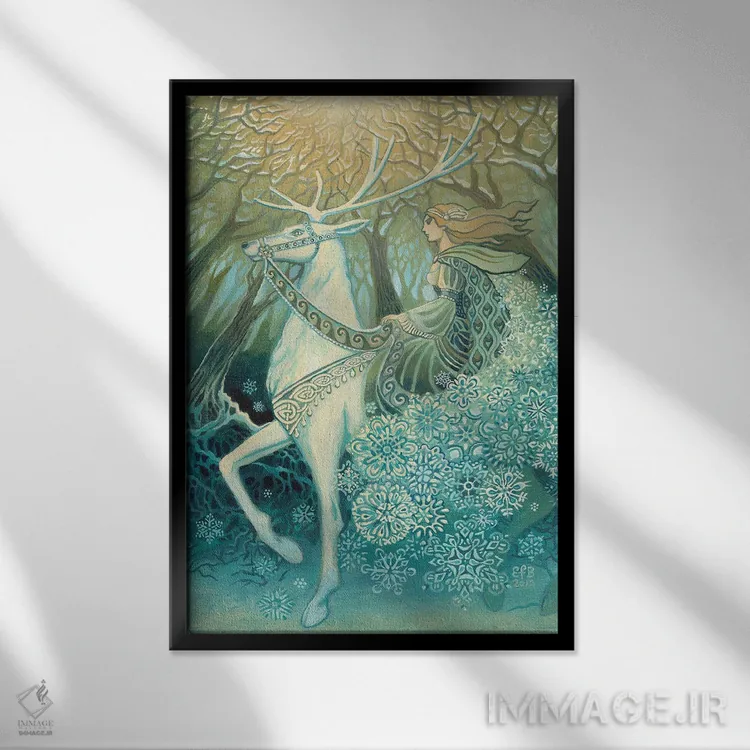 تابلو دکوراتیو ملکه برفی اثر امیلی بالیوت - نمای قابدار مشکی