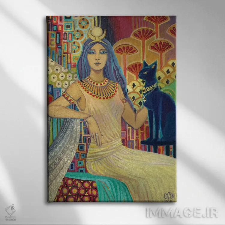 تابلو دکوراتیو بست: الهه گربه اثر امیلی بالیوت - نمای روبهرو روی دیوار