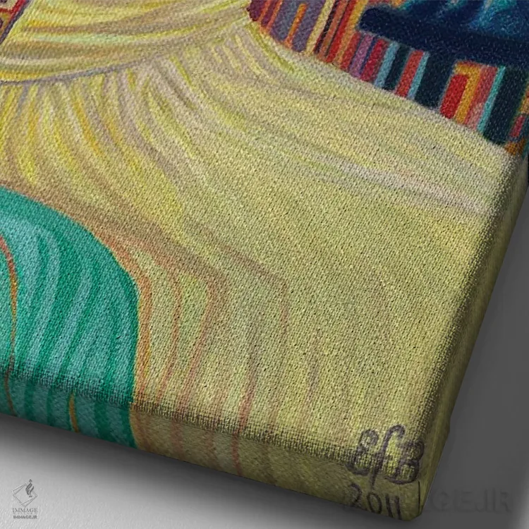 تابلو دکوراتیو بست: الهه گربه اثر امیلی بالیوت - نمای نزدیک بافت بوم