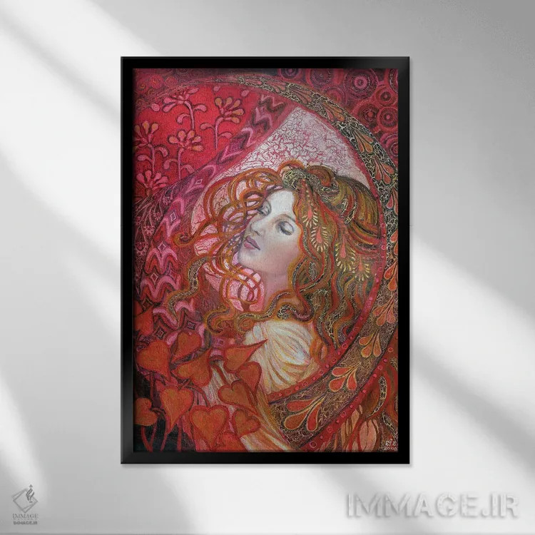 تابلو دکوراتیو آفرودیت اثر امیلی بالیوت - نمای قابدار مشکی