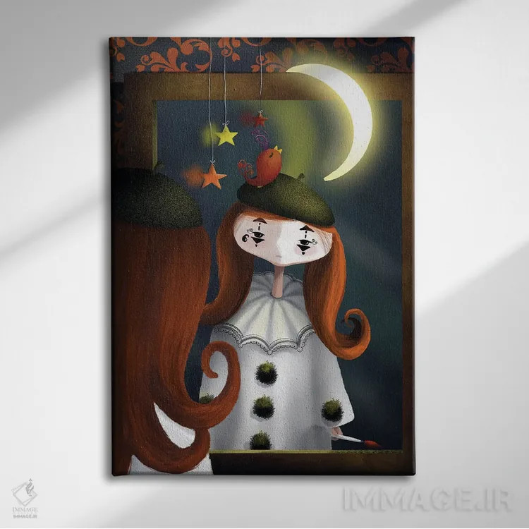 تابلو دکوراتیو آینه آینه اثر الی بیک زاده - نمای روبهرو روی دیوار