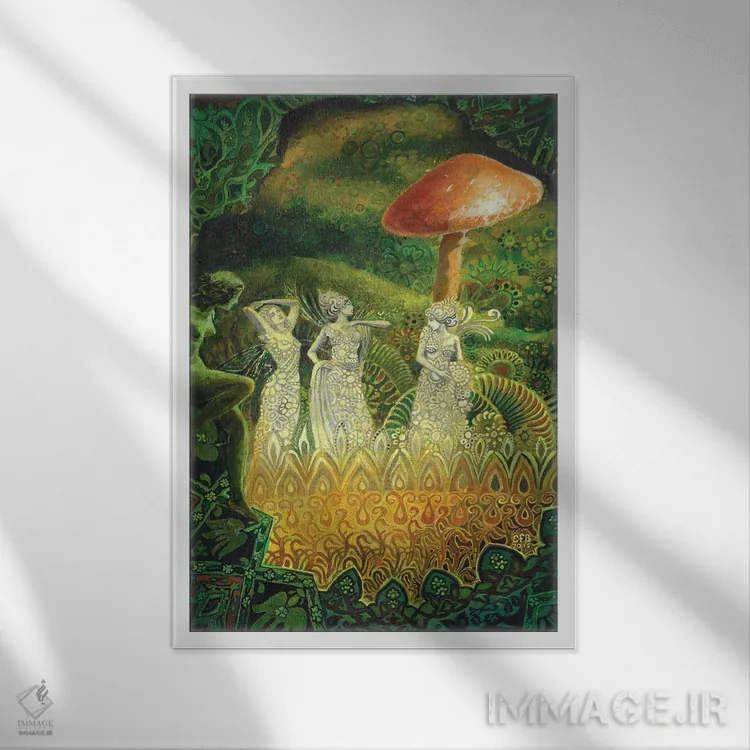 تابلو دکوراتیو توآتا ده دانان اثر امیلی بالیوت - نمای قابدار سفید