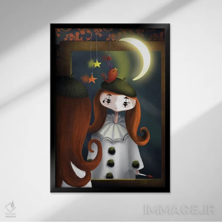 تابلو دکوراتیو آینه آینه اثر الی بیک زاده - نمای قابدار مشکی