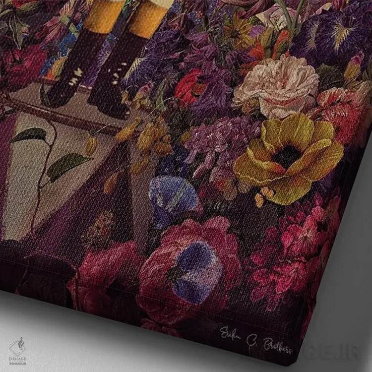تابلو دکوراتیو ساعت جادویی اثر اریکا سی. برادرز - نمای نزدیک بافت بوم