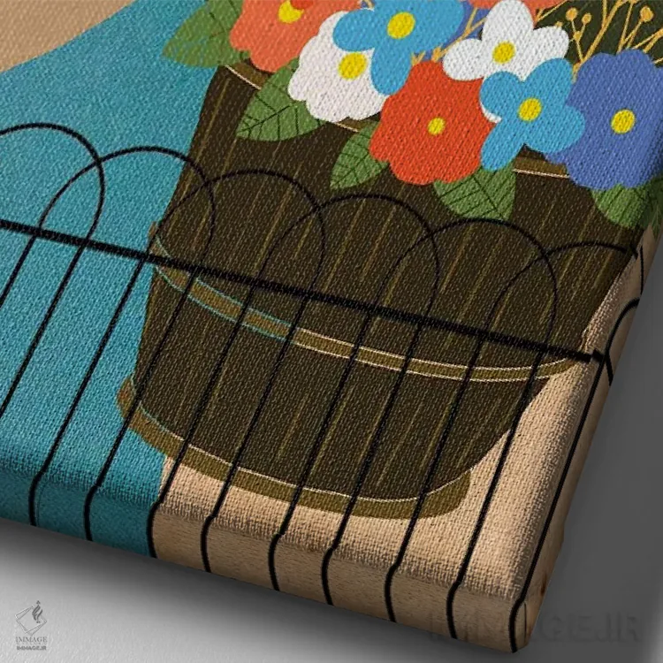 تابلو مینیمال باغبان اثر اریکا سی. برادرز - نمای نزدیک بافت بوم