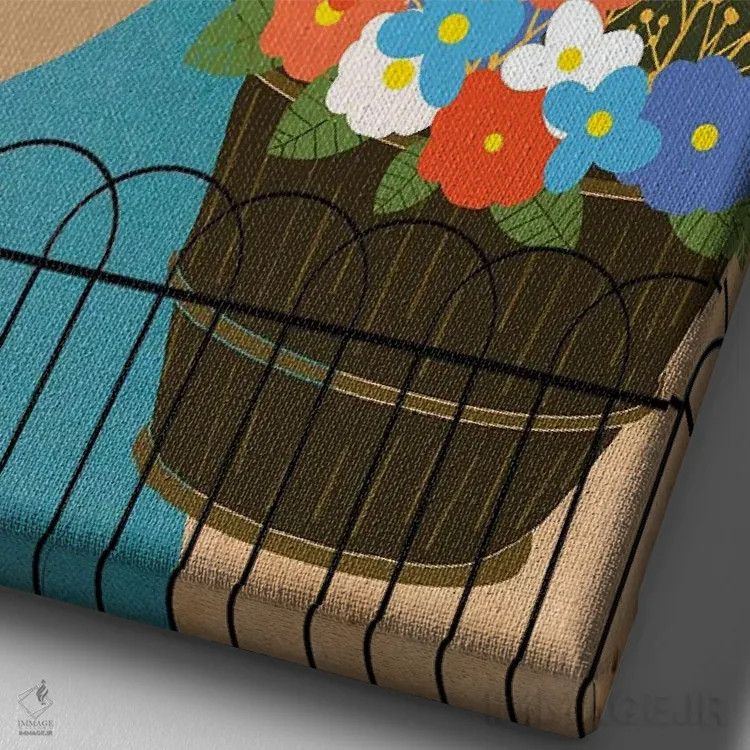 تابلو مینیمال باغبان اثر اریکا سی. برادرز - نمای نزدیک بافت بوم