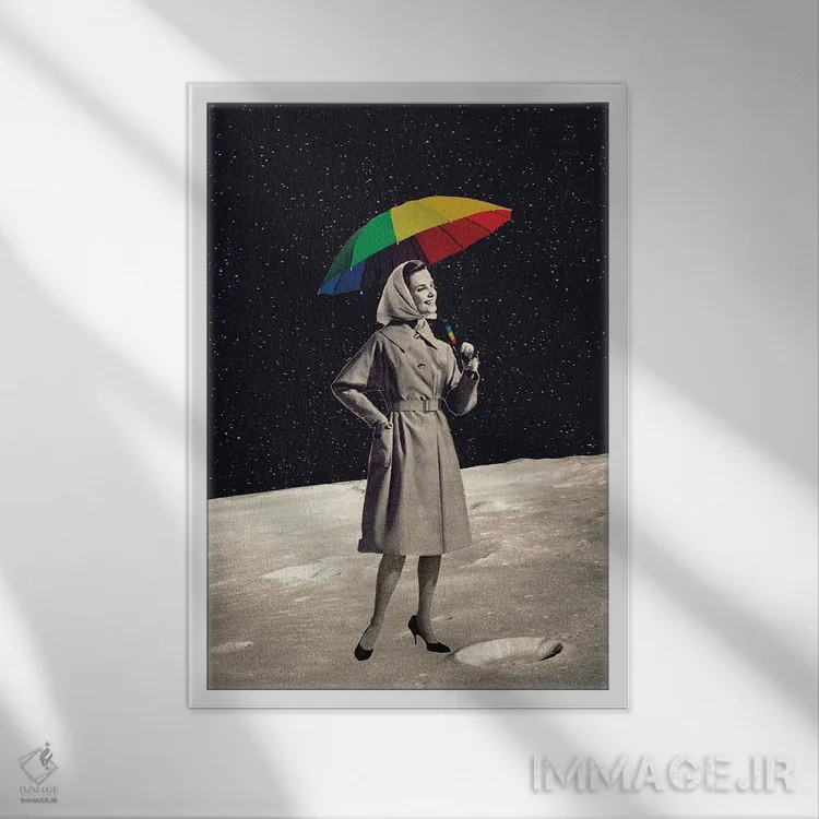 تابلو دکوراتیو قدم زنی تا ماه اثر اریکا سی. برادرز - نمای قابدار سفید
