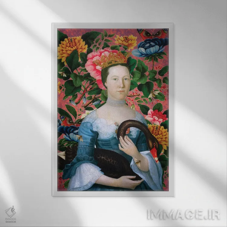 تابلو دکوراتیو ملکه قو سیاه اثر اریکا سی. برادرز - نمای قابدار سفید