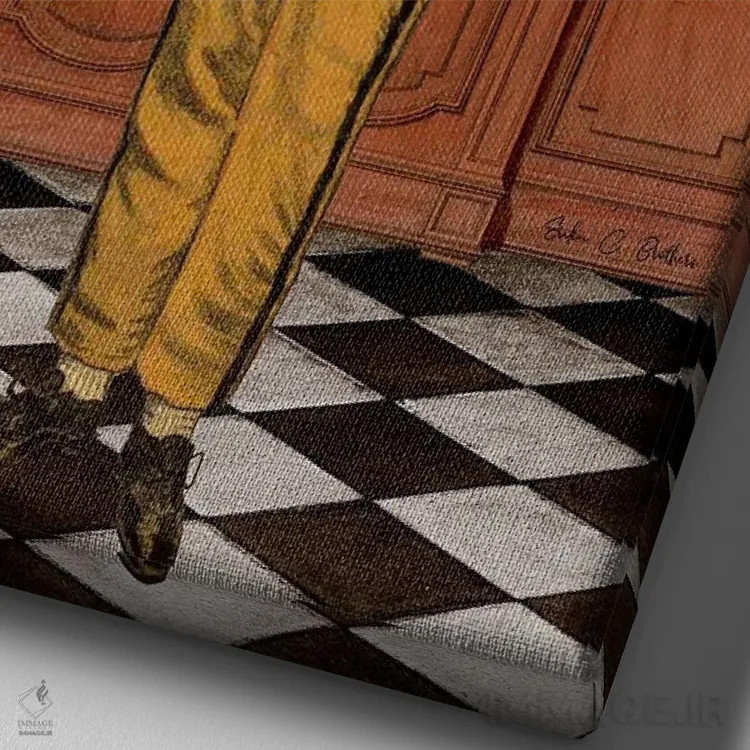 تابلو دکوراتیو کتابدار اثر اریکا سی. برادرز - نمای نزدیک بافت بوم
