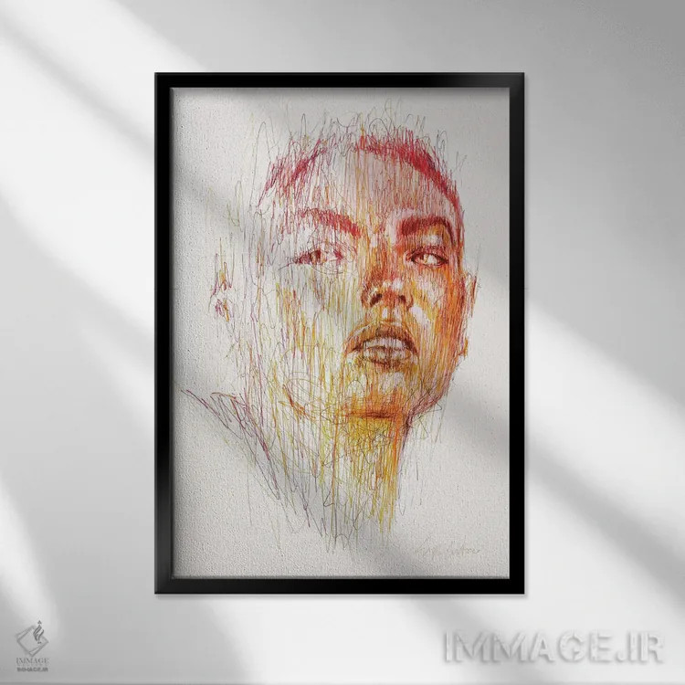 تابلو دکوراتیو همچون آفتاب پرست اثر ریک سنتنو - نمای قابدار مشکی