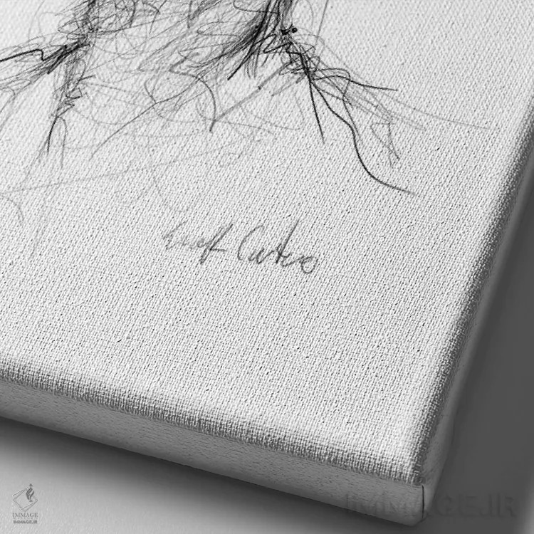 تابلو دکوراتیو آلیشیا کیز اثر ریک سنتنو - نمای نزدیک بافت بوم