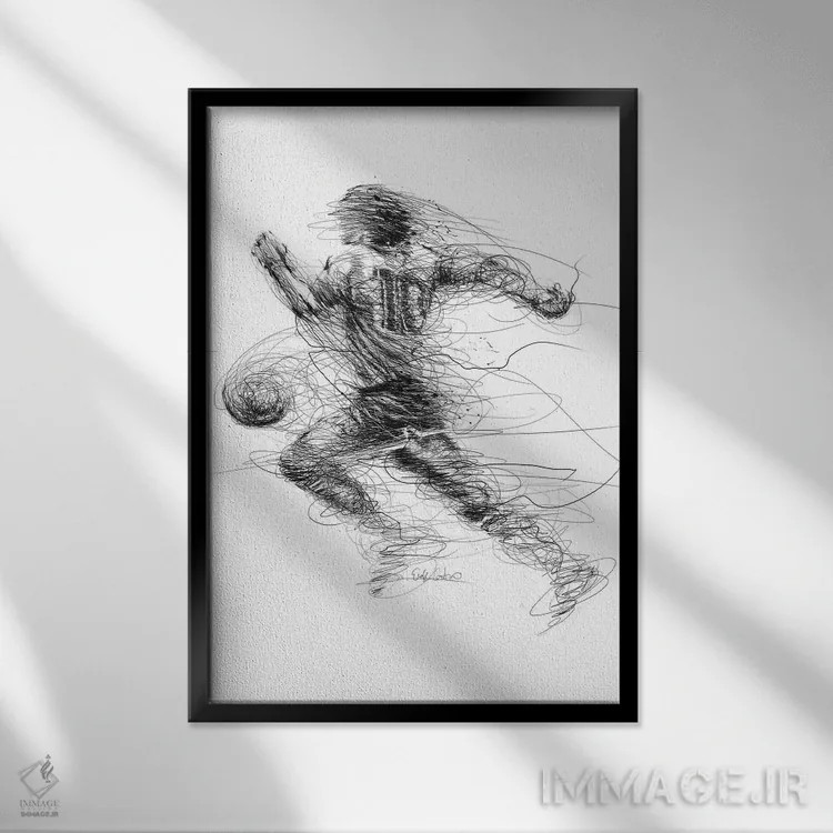 تابلو دکوراتیو دیگو ابدی اثر ریک سنتنو - نمای قابدار مشکی