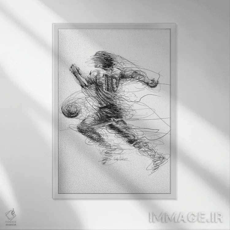 تابلو دکوراتیو دیگو ابدی اثر ریک سنتنو - نمای قابدار سفید