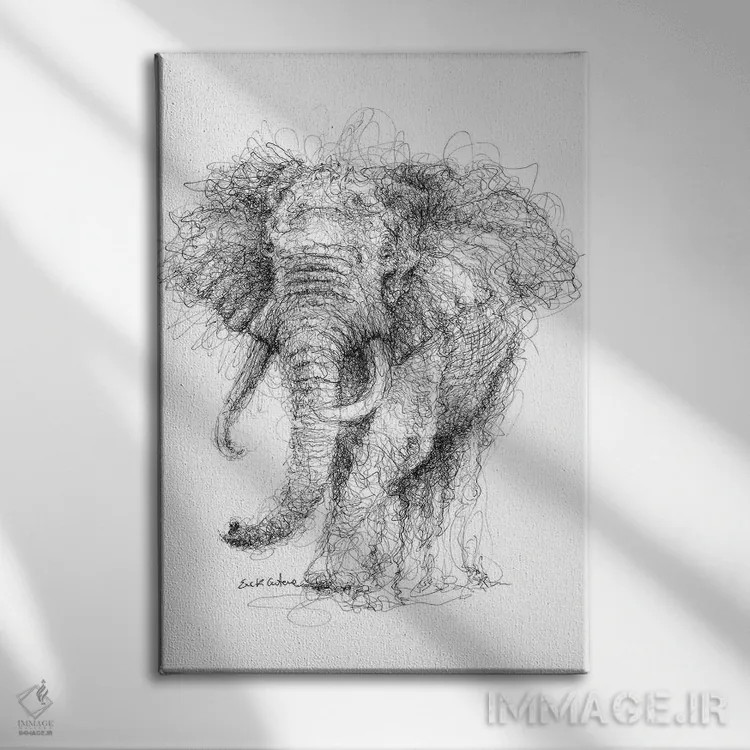 تابلو دکوراتیو فیل اثر ریک سنتنو - نمای روبهرو روی دیوار