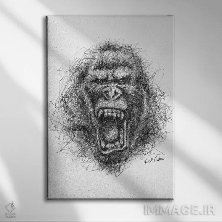 تابلو دکوراتیو عصبانی اثر ریک سنتنو - نمای روبهرو روی دیوار