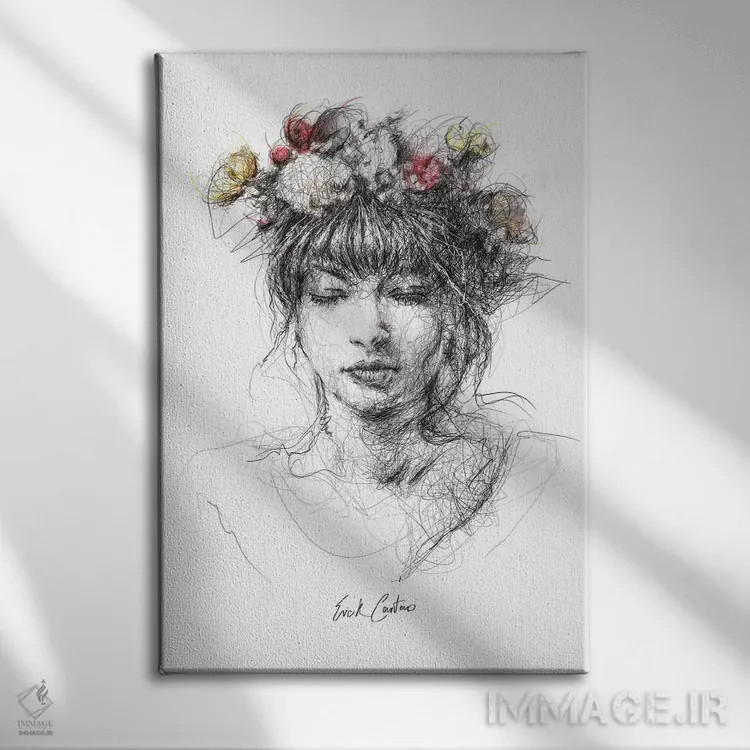 تابلو دکوراتیو اندیشه های گلی I اثر ریک سنتنو - نمای روبهرو روی دیوار