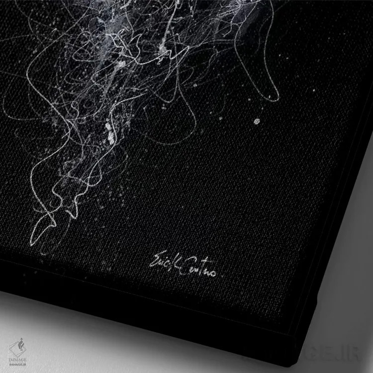 تابلو دکوراتیو تاریکی اثر ریک سنتنو - نمای نزدیک بافت بوم