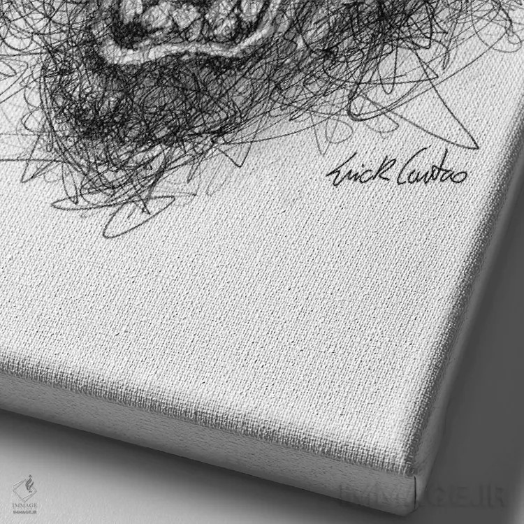 تابلو دکوراتیو عصبانی اثر ریک سنتنو - نمای نزدیک بافت بوم