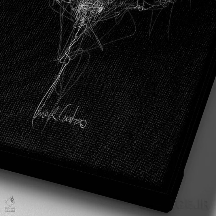 تابلو دکوراتیو کنترباس اثر ریک سنتنو - نمای نزدیک بافت بوم