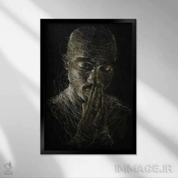 تابلو دکوراتیو توپاک ایکس اثر ریک سنتنو - نمای قابدار مشکی