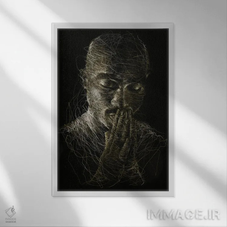 تابلو دکوراتیو توپاک ایکس اثر ریک سنتنو - نمای قابدار سفید