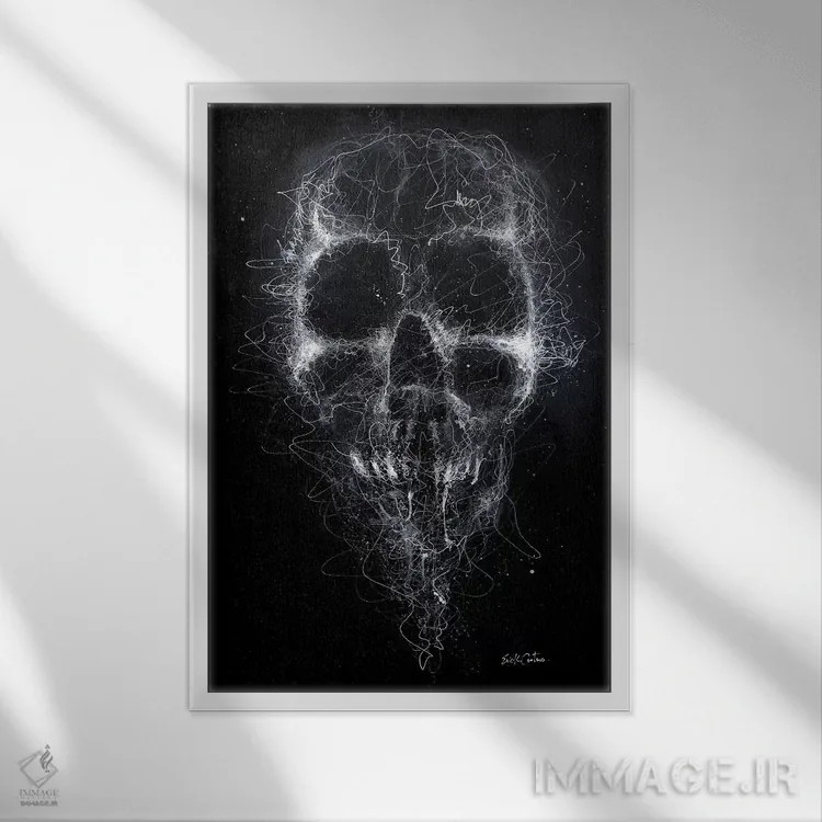 تابلو دکوراتیو تاریکی اثر ریک سنتنو - نمای قابدار سفید