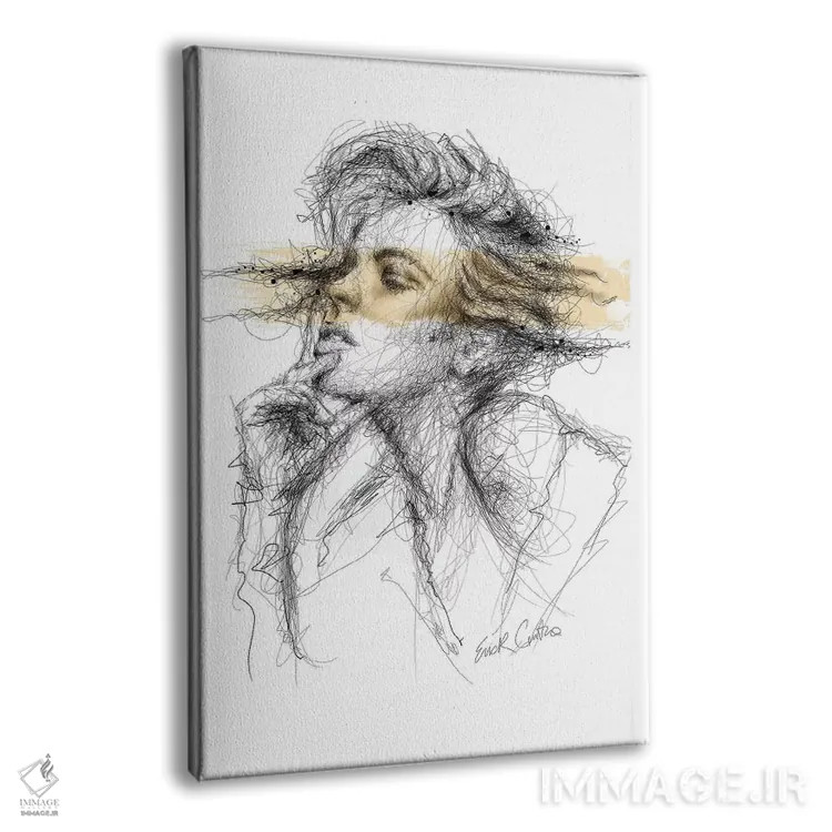 تابلو دکوراتیو اندیشه های طلایی اثر ریک سنتنو - نمای پرسپکتیو محصول