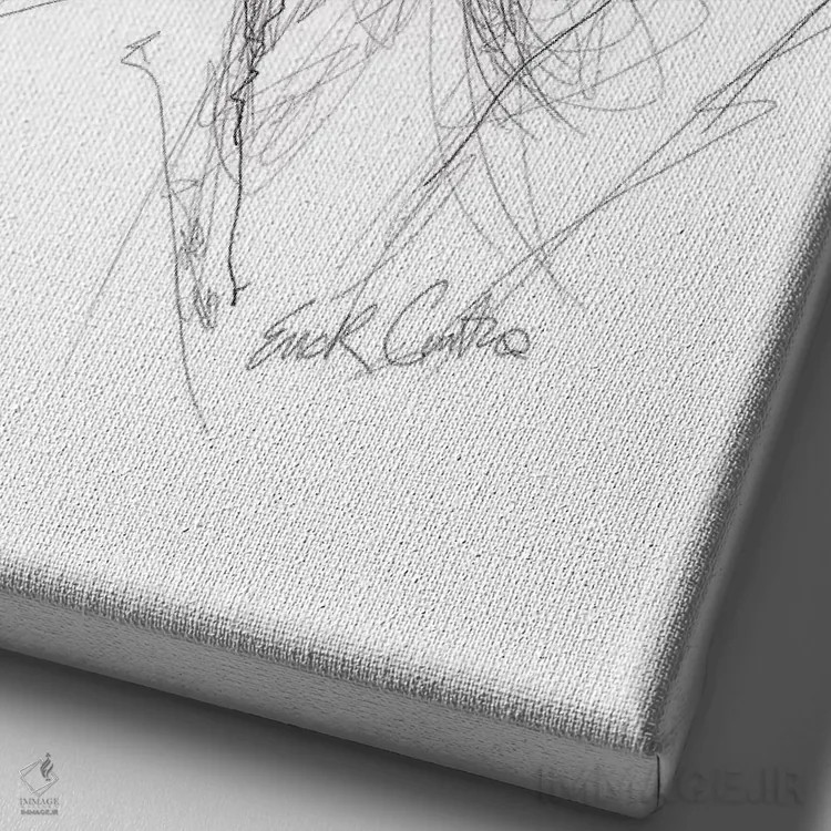 تابلو دکوراتیو اندیشه های طلایی اثر ریک سنتنو - نمای نزدیک بافت بوم