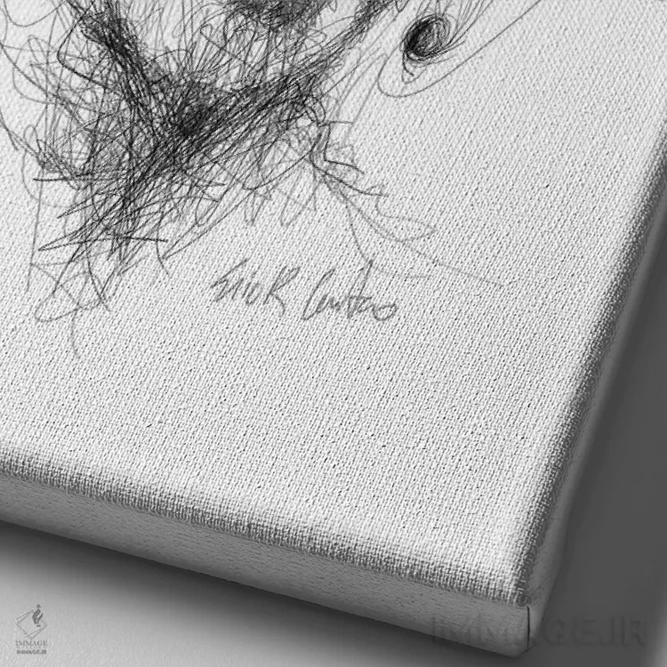 تابلو دکوراتیو فریدا اثر ریک سنتنو - نمای نزدیک بافت بوم