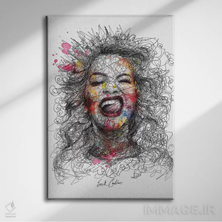 تابلو دکوراتیو ادا و اطوارها اثر ریک سنتنو - نمای روبهرو روی دیوار