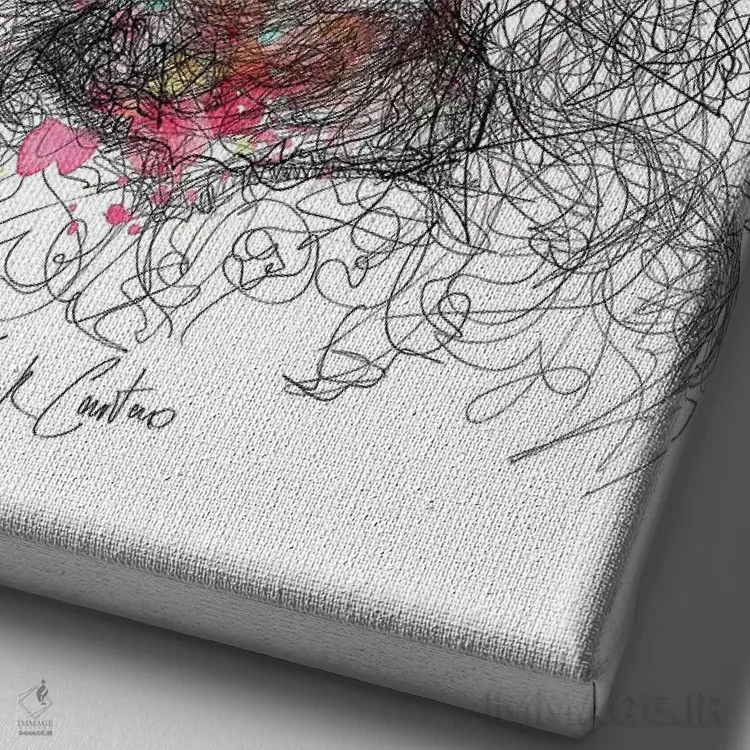 تابلو دکوراتیو ادا و اطوارها اثر ریک سنتنو - نمای نزدیک بافت بوم