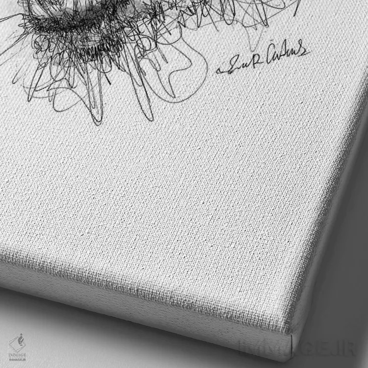 تابلو دکوراتیو پاندای عصبانی اثر ریک سنتنو - نمای نزدیک بافت بوم