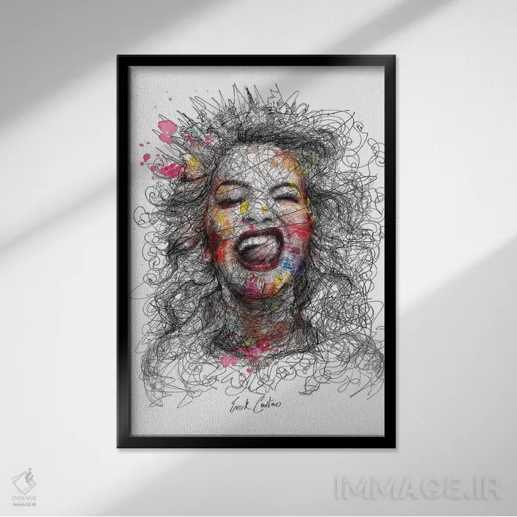 تابلو دکوراتیو ادا و اطوارها اثر ریک سنتنو - نمای قابدار مشکی