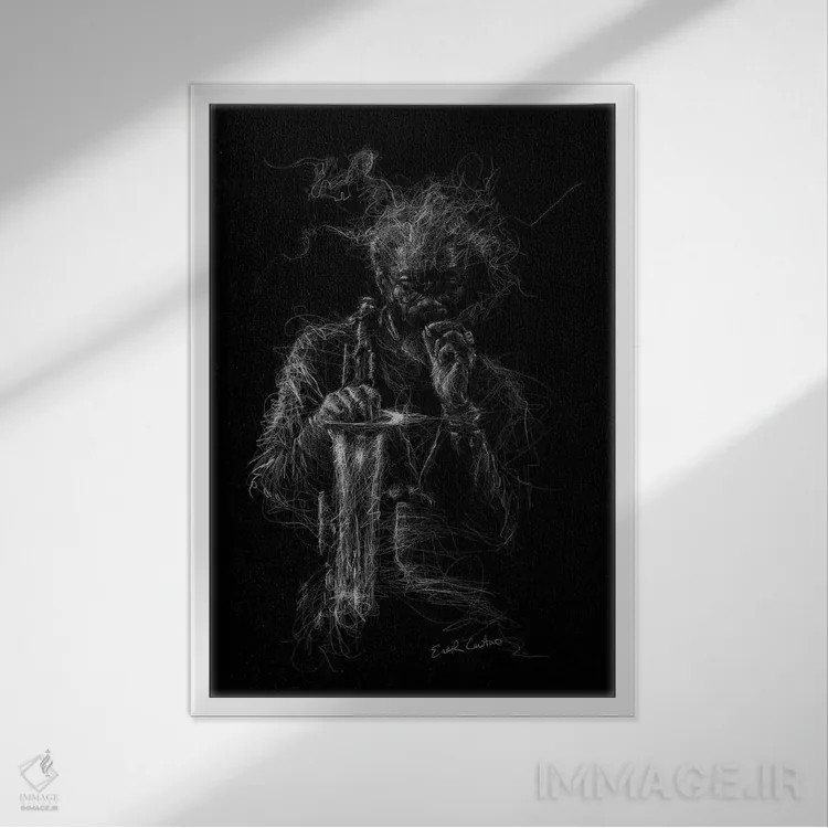 تابلو دکوراتیو جو هندرسون اثر ریک سنتنو - نمای قابدار سفید