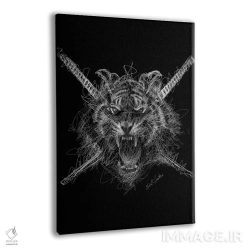 تابلو دکوراتیو ببر سامورایی اثر ریک سنتنو - نمای پرسپکتیو محصول