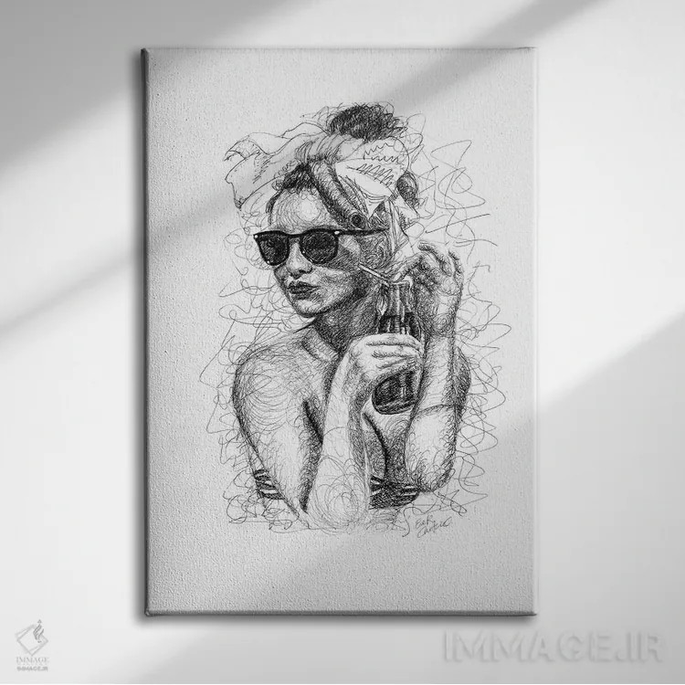 تابلو دکوراتیو پین آپ II اثر ریک سنتنو - نمای روبهرو روی دیوار