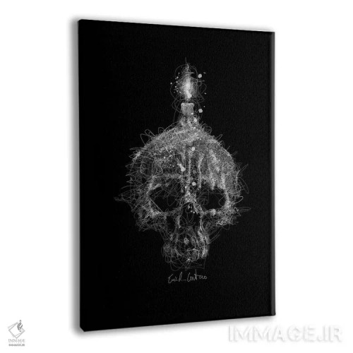 تابلو دکوراتیو شمع جمجمه ای اثر ریک سنتنو - نمای پرسپکتیو محصول