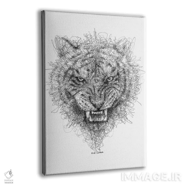 تابلو دکوراتیو نگاه ببر اثر ریک سنتنو - نمای پرسپکتیو محصول