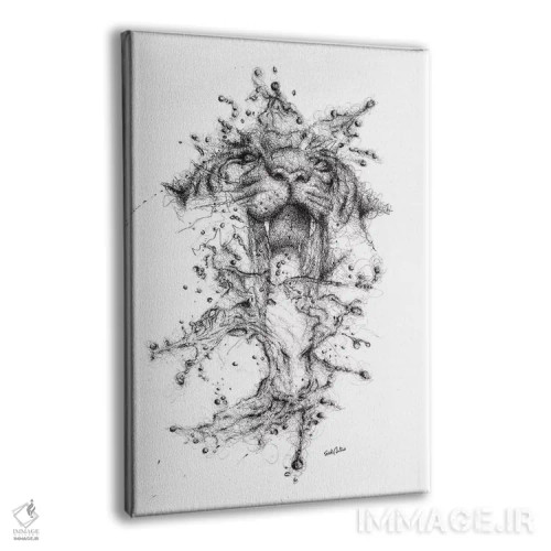 تابلو دکوراتیو ببر آبی اثر ریک سنتنو - نمای پرسپکتیو محصول